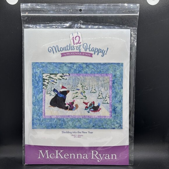 McKenna Ryan “Sledding Into the New Year” Applique Quilt Sewing Pattern Uncut FF - Picture 1 of 5